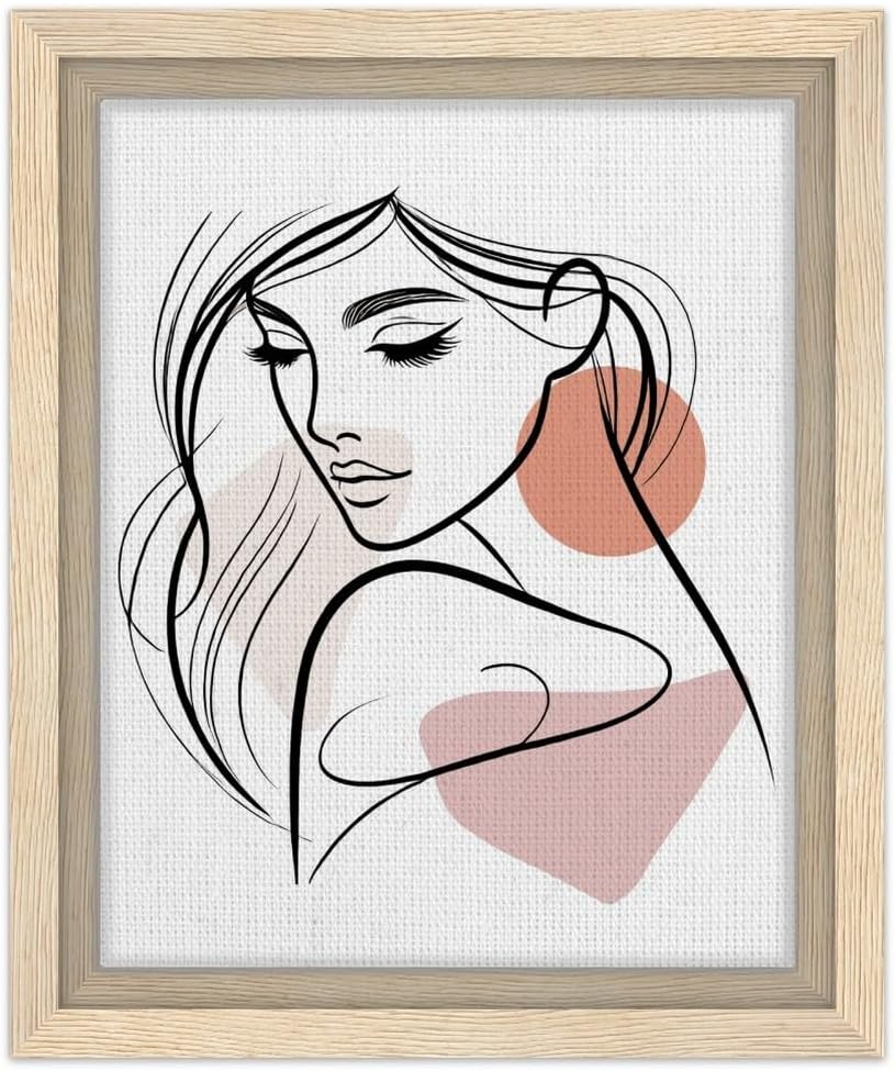 The Electra in Neutrals - Minimalist Woman Line Artwork