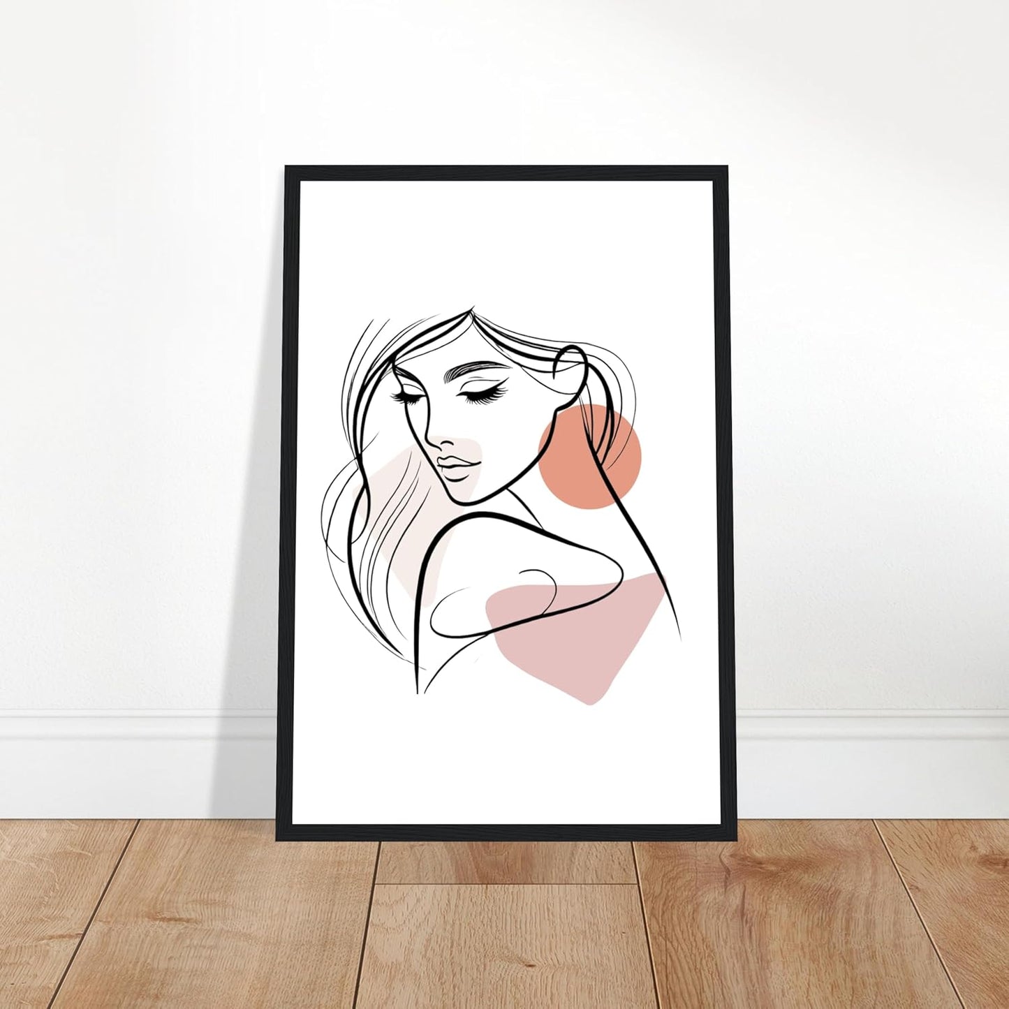 The Electra in Neutrals - Minimalist Woman Line Artwork