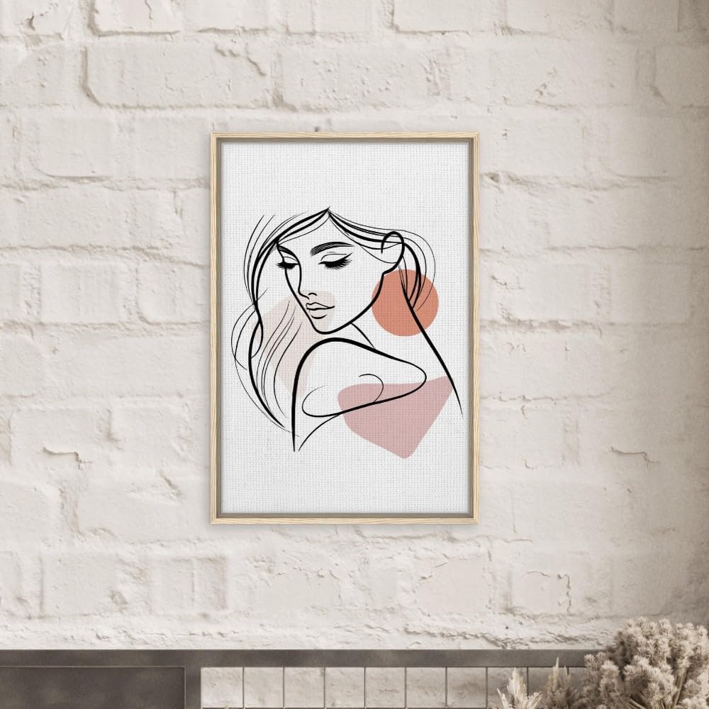 The Electra in Neutrals - Minimalist Woman Line Artwork