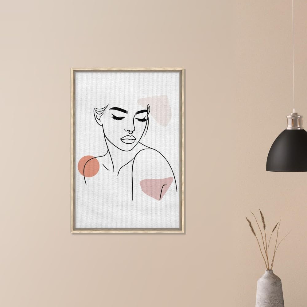 The Chelsea in Neutrals - Minimalist Woman Line Artwork Print