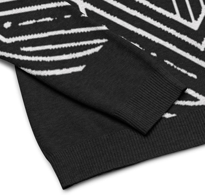 Mens Hamsa Knitted Crew Neck Sweater - Evil Eye Design - Luxury Streetwear