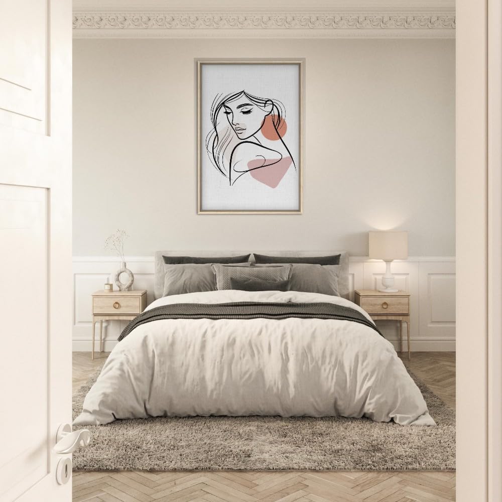 The Electra in Neutrals - Minimalist Woman Line Artwork