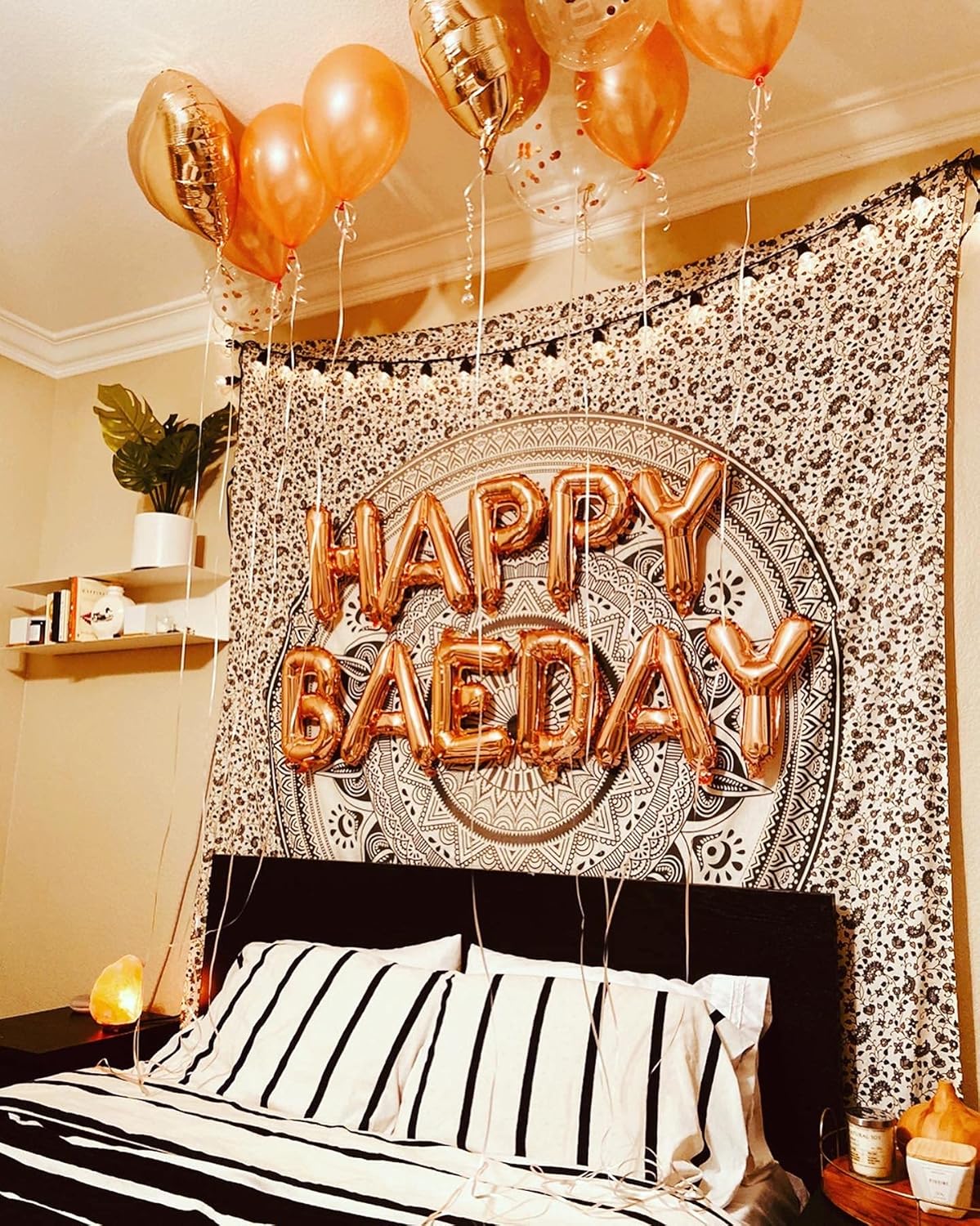 Happy Baeday Balloon Kit in Rosegold | Valentines Day Balloon Decorations | Giant 40 inch X and O in Rosegold | Galentines Day | Anniversary