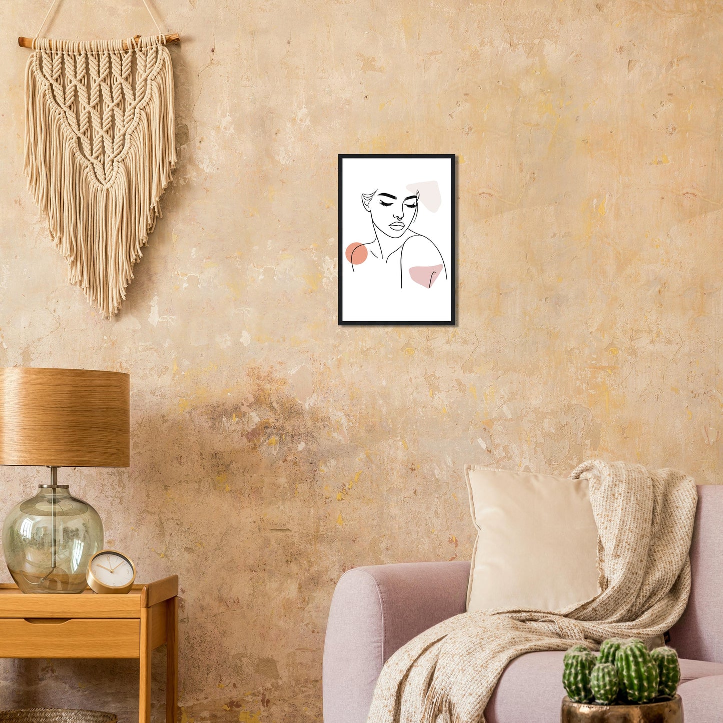The Chelsea in Neutrals - Minimalist Woman Line Artwork Print