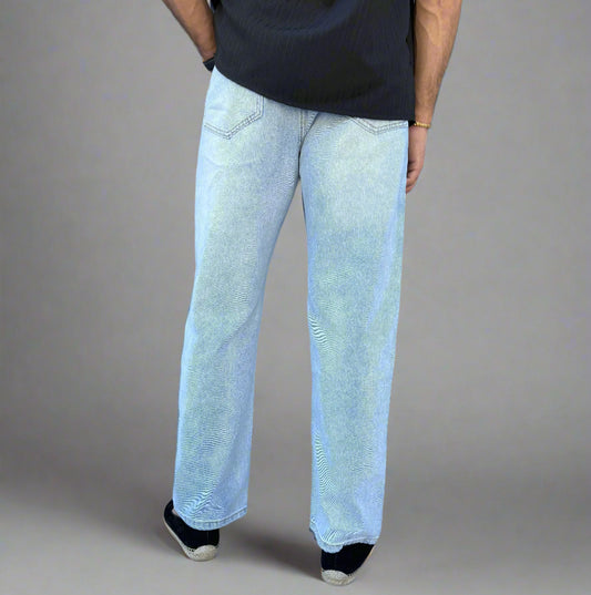 Mens Straight Leg Jeans in Light Blue back