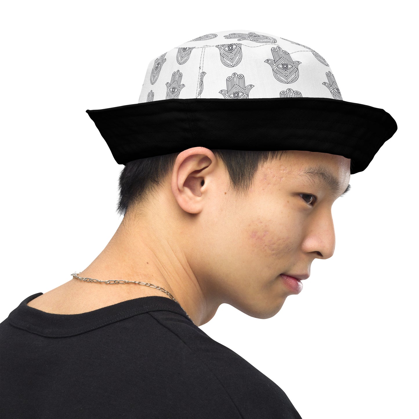 Hamsa Evil Eye Reversible Bucket Hat