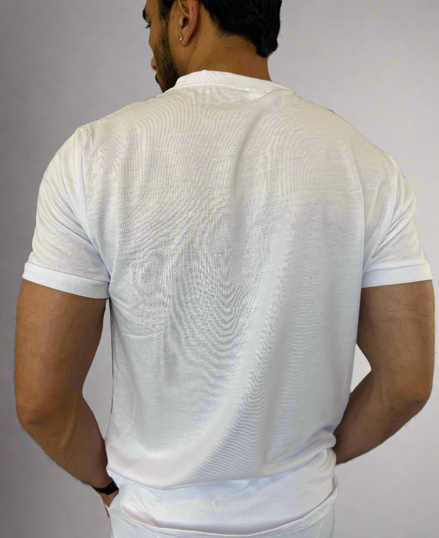 Mens Daily Errands Shirt and Short Outfit Set white back