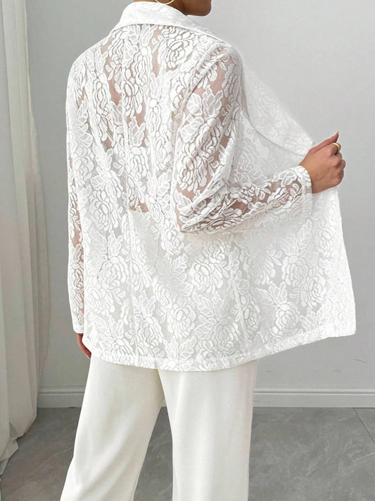 cute white lace blazer