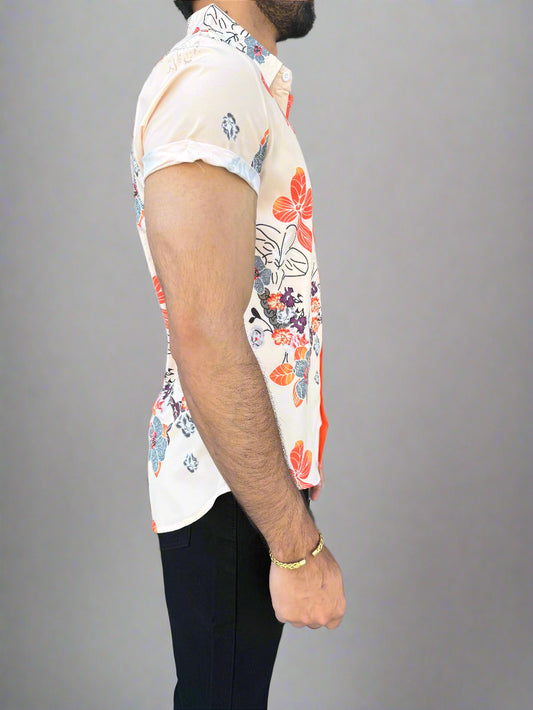 The Drip District Shirt in Sunset Saffron side