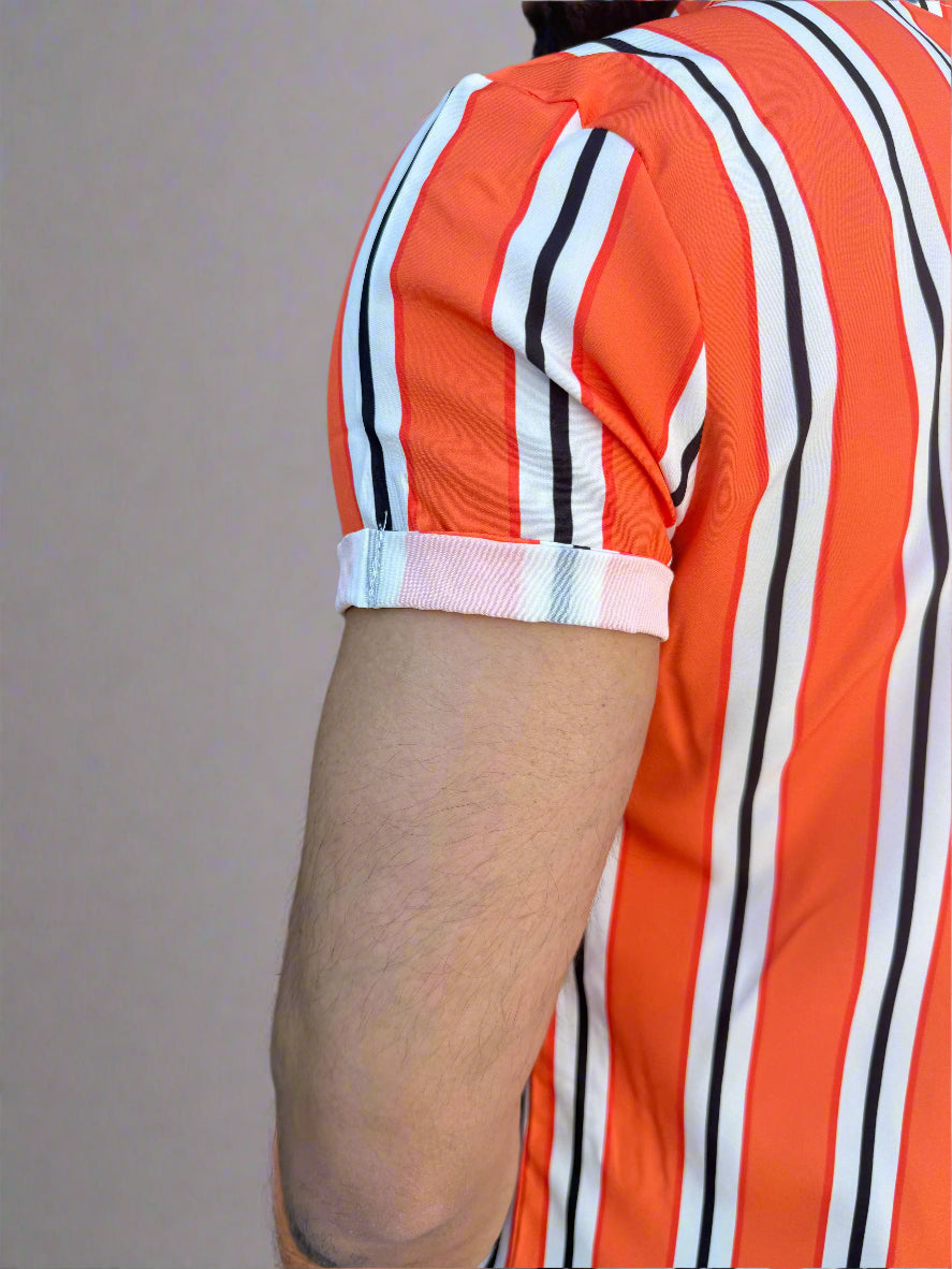 The Drip District Shirt in Sunset Saffron sleeve