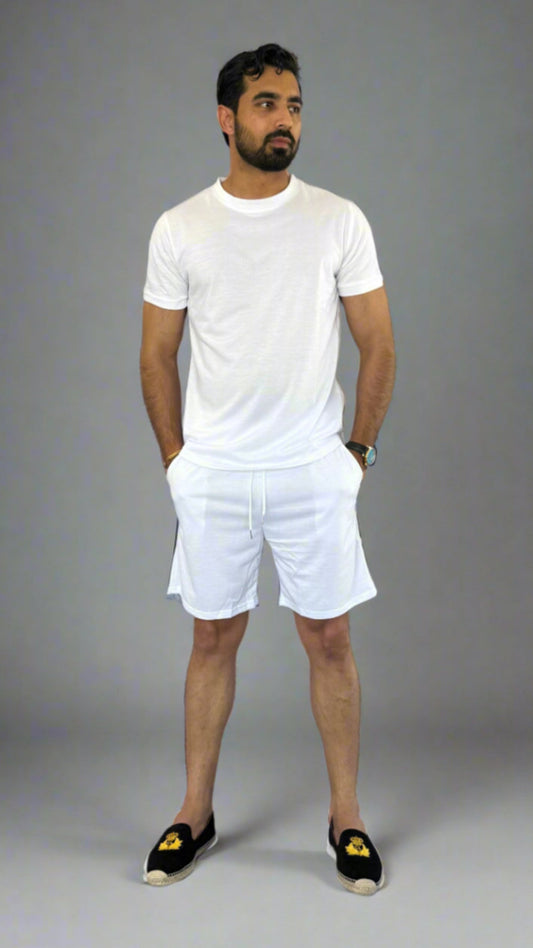 The Mens Daily Errands Shirt and Short Outfit Set in White