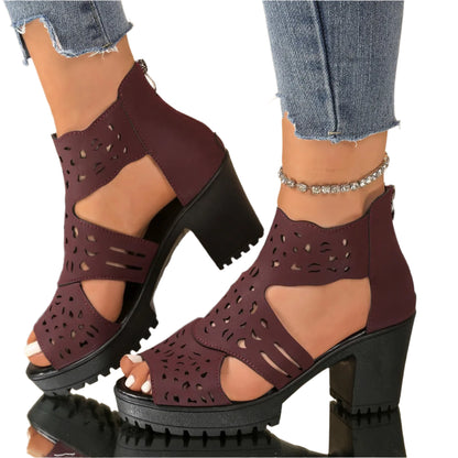 Eyelet Block Cutout Booties