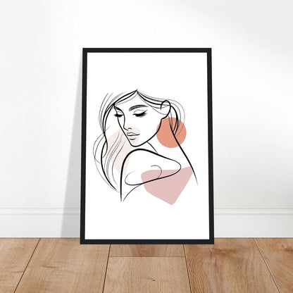 The Electra in Neutrals - Minimalist Woman Line Artwork