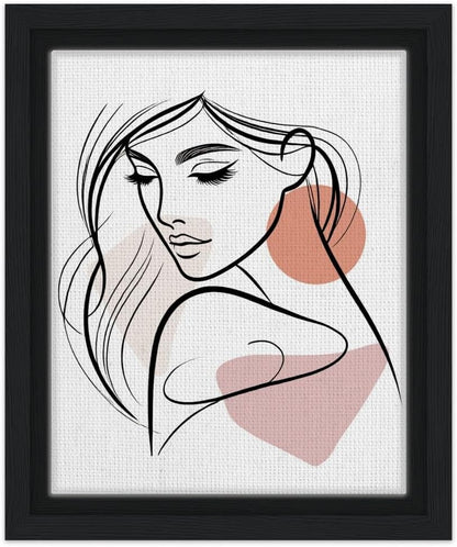The Electra in Neutrals - Minimalist Woman Line Artwork