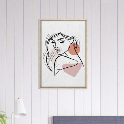 The Electra in Neutrals - Minimalist Woman Line Artwork