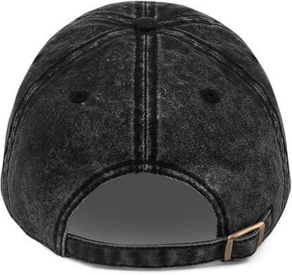 NY Vintage Cotton Twill Dad Hat in Black – High Quality Embroidered NYC Cap – Adjustable New York Dad Hat
