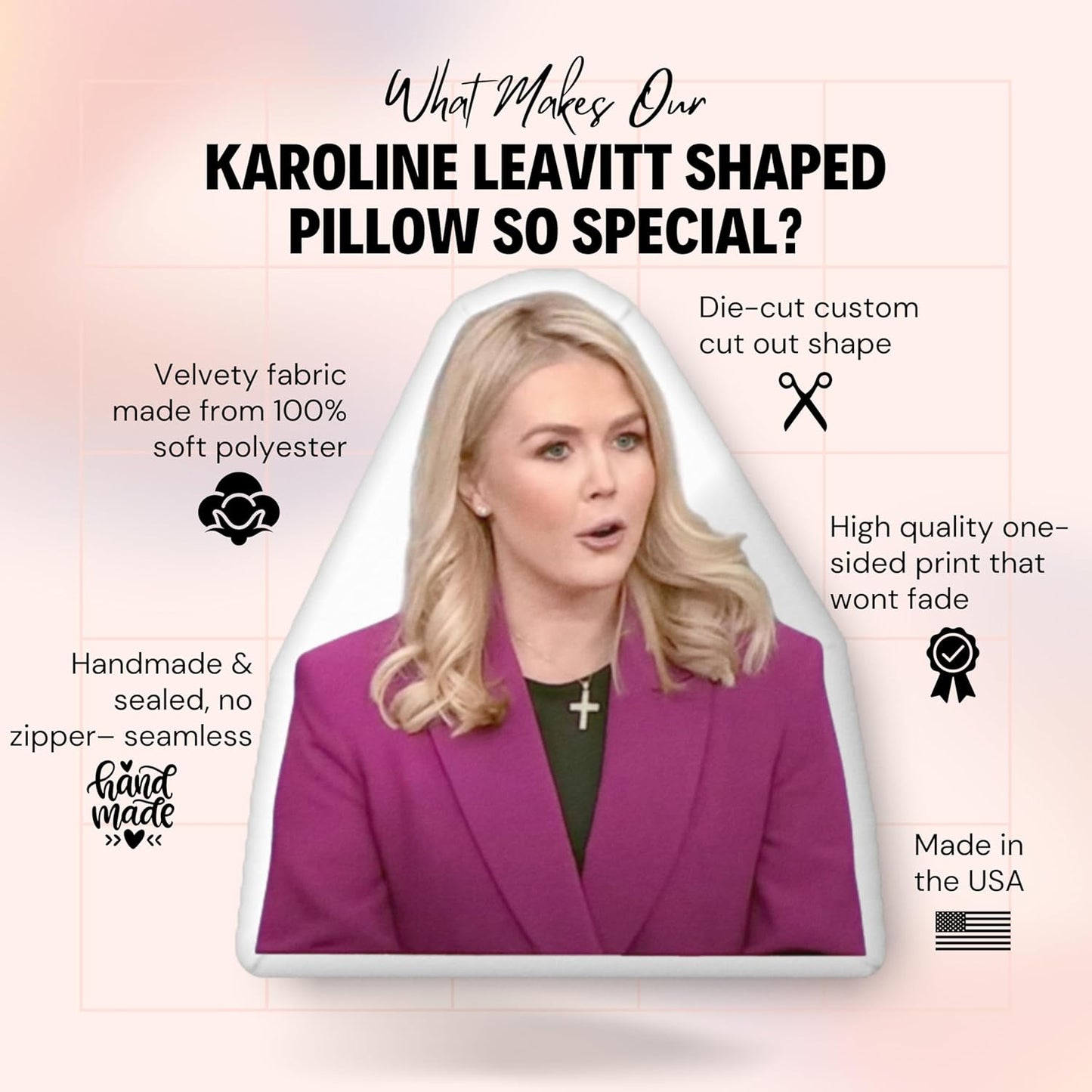 Karoline Leavitt Custom-Shaped Pillow