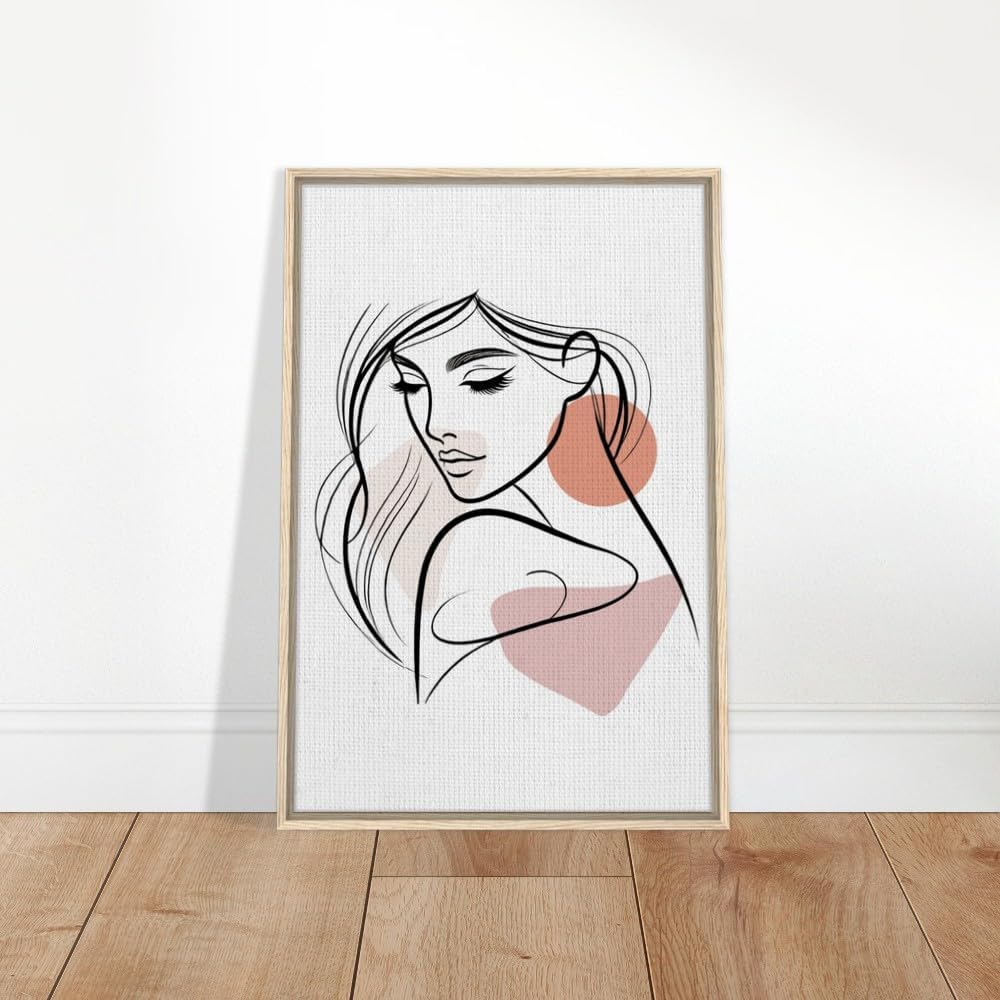The Electra in Neutrals - Minimalist Woman Line Artwork