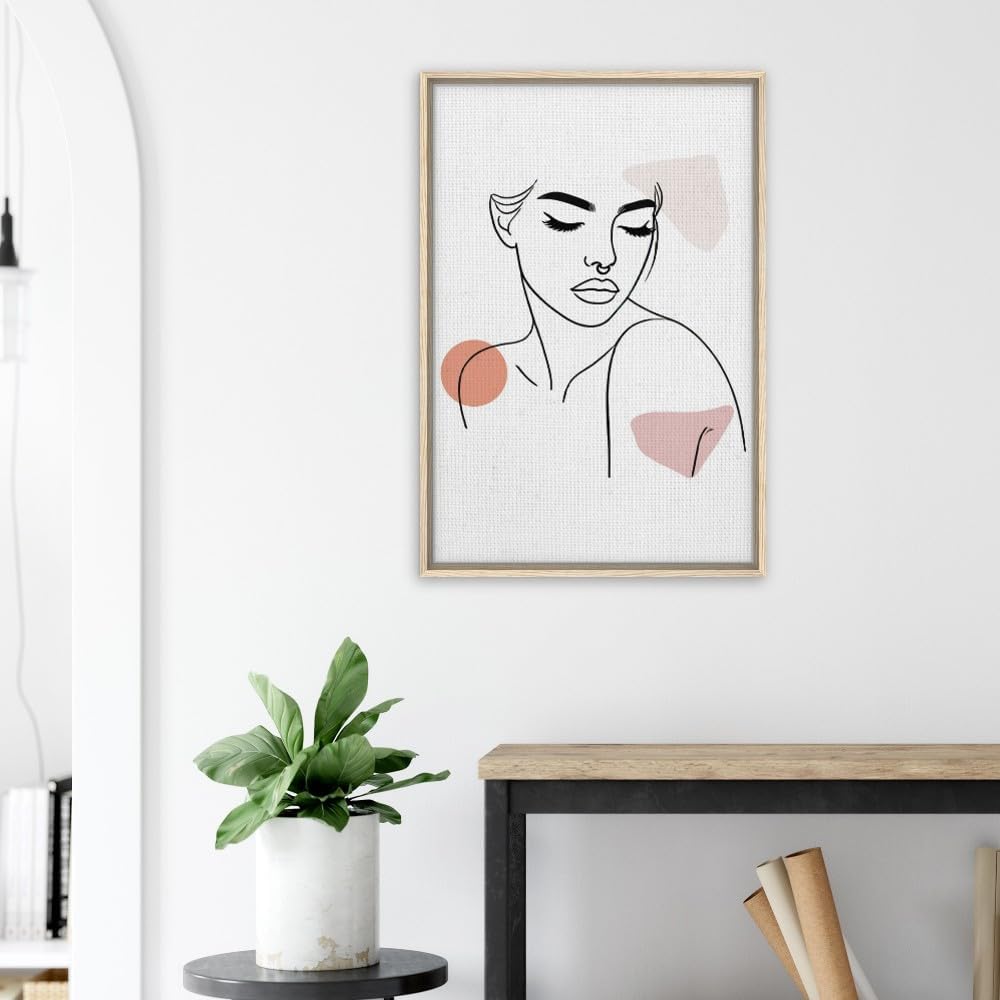 The Chelsea in Neutrals - Minimalist Woman Line Artwork Print