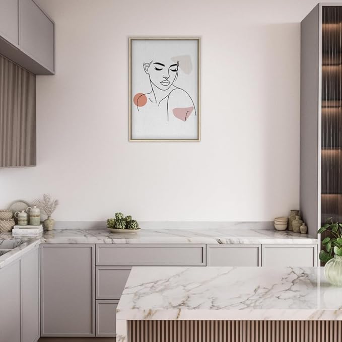 The Chelsea in Neutrals - Minimalist Woman Line Artwork Print