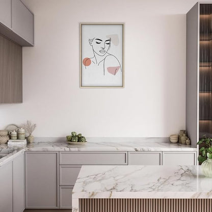The Chelsea in Neutrals - Minimalist Woman Line Artwork Print