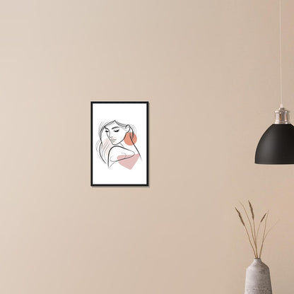 The Electra in Neutrals - Minimalist Woman Line Artwork