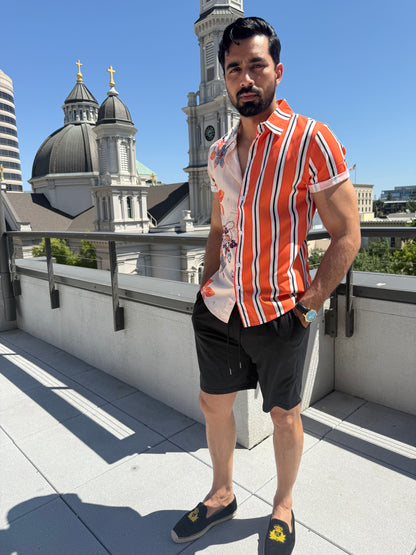The Drip District Shirt in Sunset Saffron