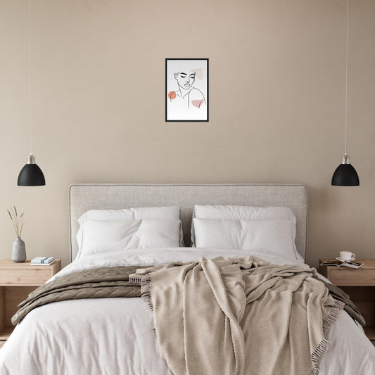 The Chelsea in Neutrals - Minimalist Woman Line Artwork Print