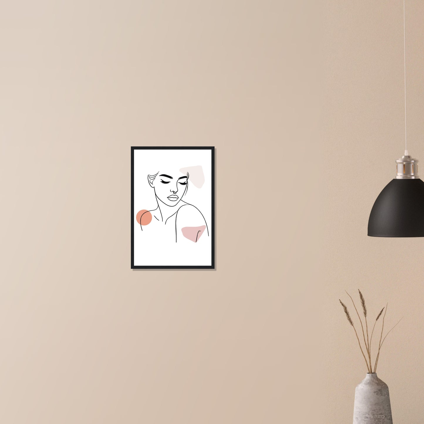 The Chelsea in Neutrals - Minimalist Woman Line Artwork Print