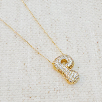 Crystal Bubble Throwy Letter Necklace