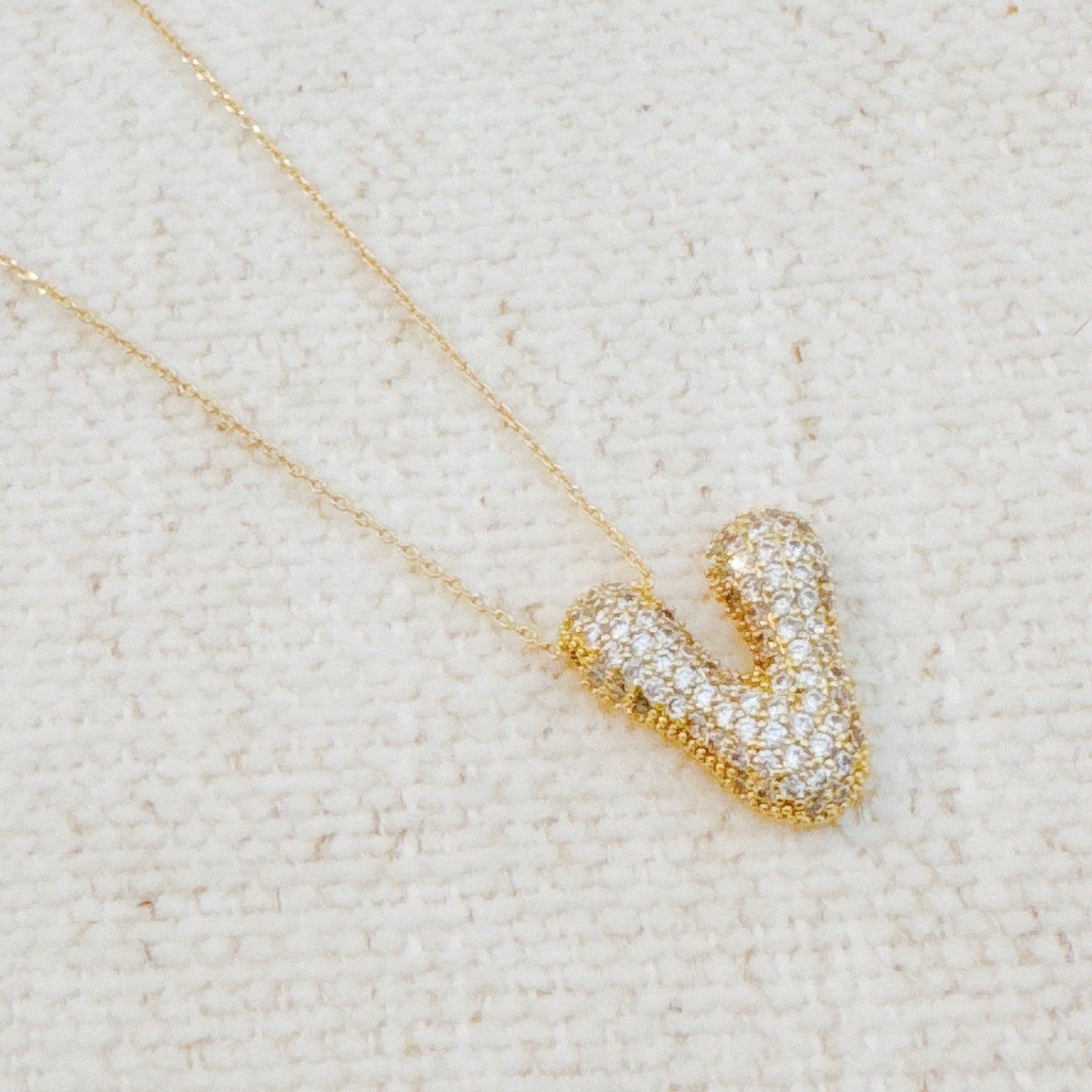 Crystal Bubble Throwy Letter Necklace