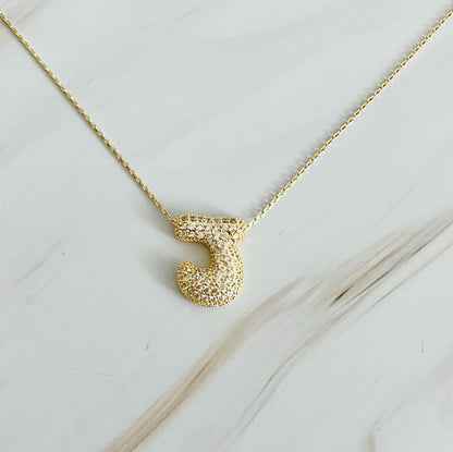 Crystal Bubble Throwy Letter Necklace