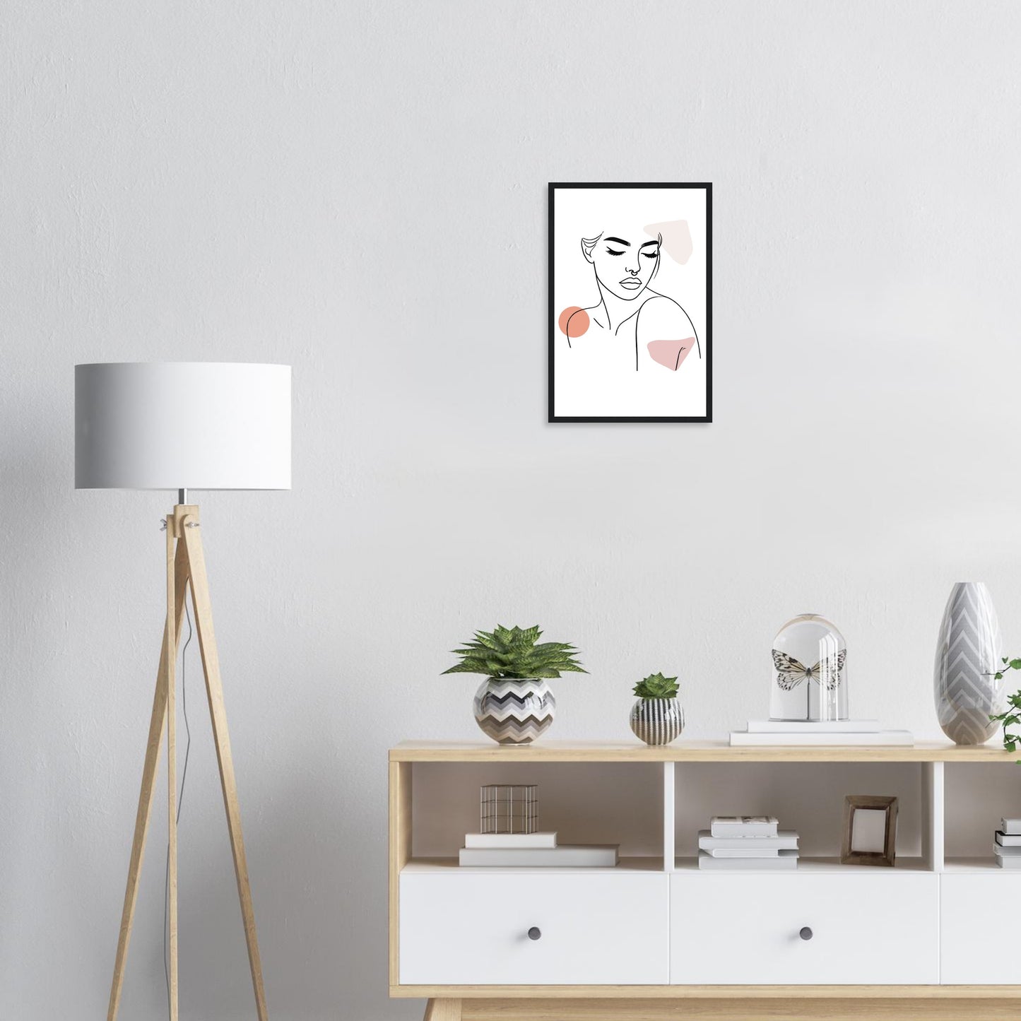 The Chelsea in Neutrals - Minimalist Woman Line Artwork Print