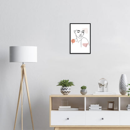 The Chelsea in Neutrals - Minimalist Woman Line Artwork Print