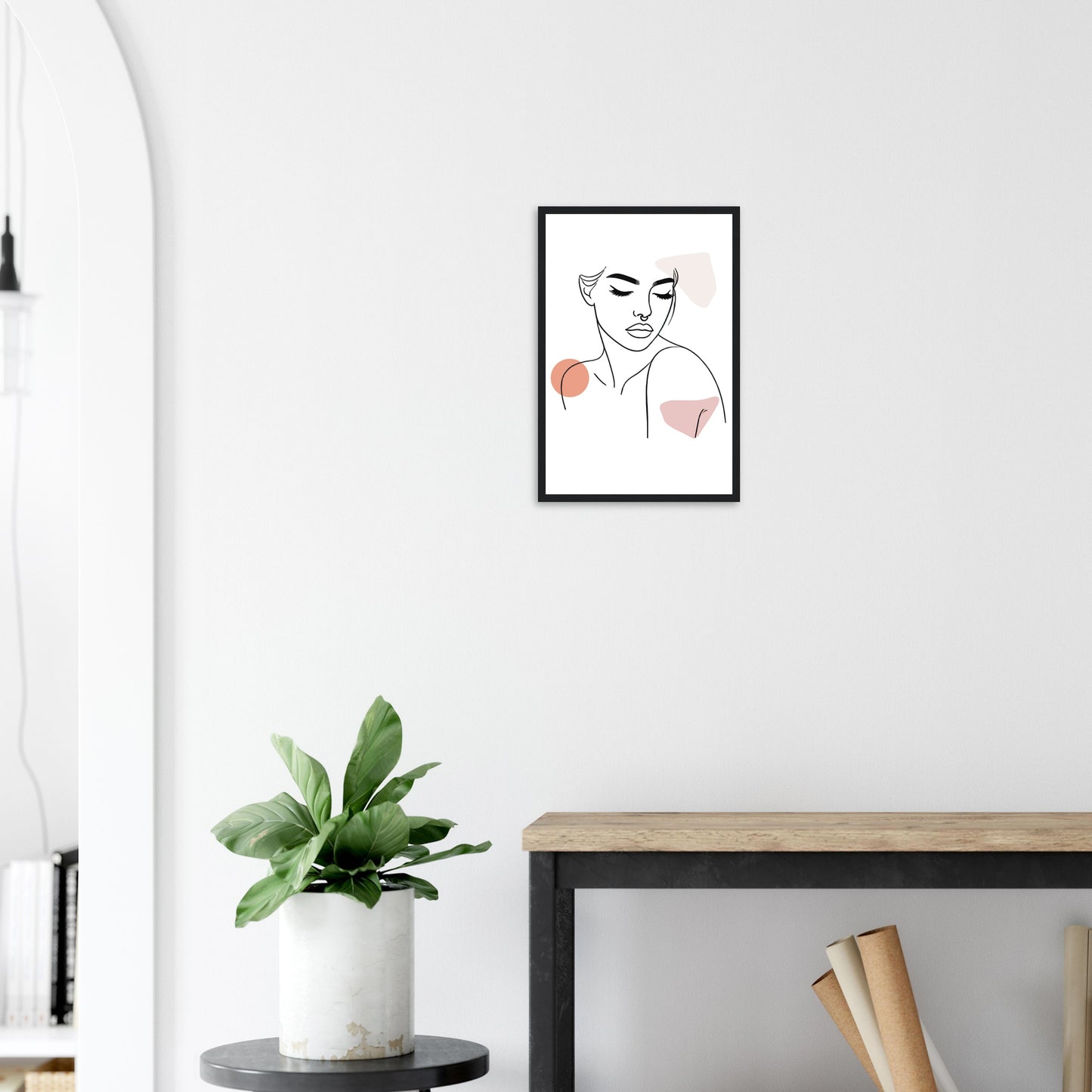 The Chelsea in Neutrals - Minimalist Woman Line Artwork Print