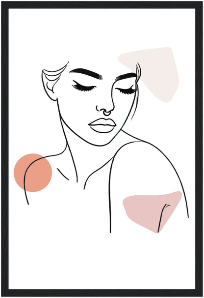 The Chelsea in Neutrals - Minimalist Woman Line Artwork Print