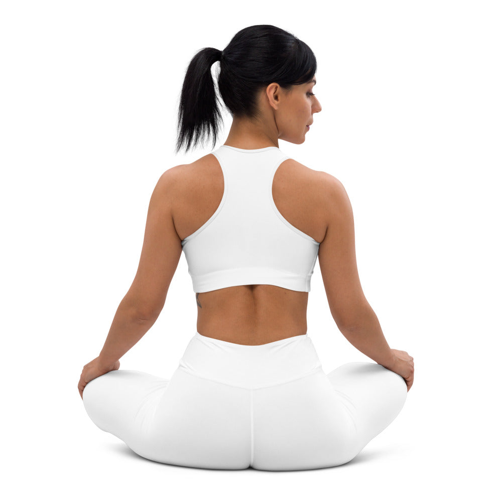Pink Bow Yoga Pants in White
