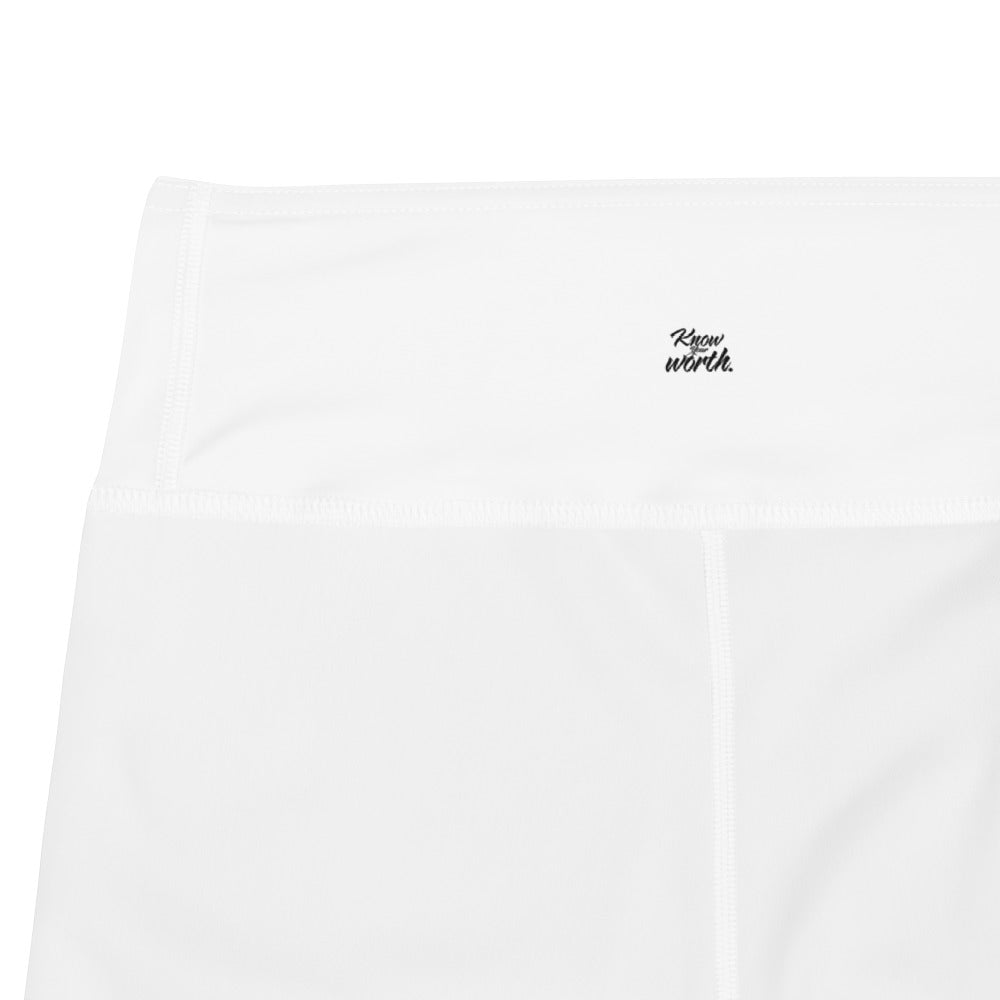 Pink Bow Yoga Pants in White