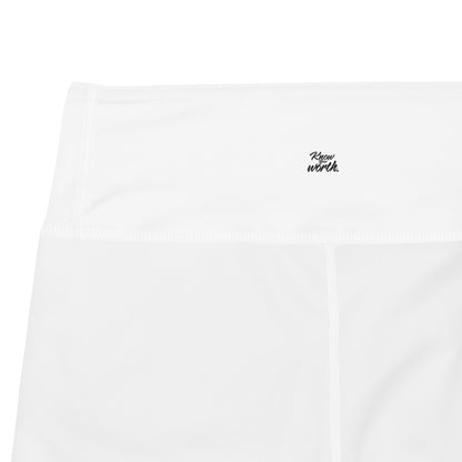 Pink Bow Yoga Pants in White