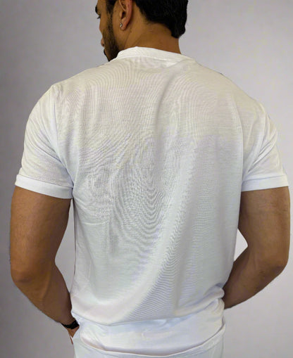 Mens Daily Errands Shirt and Short Outfit Set white back