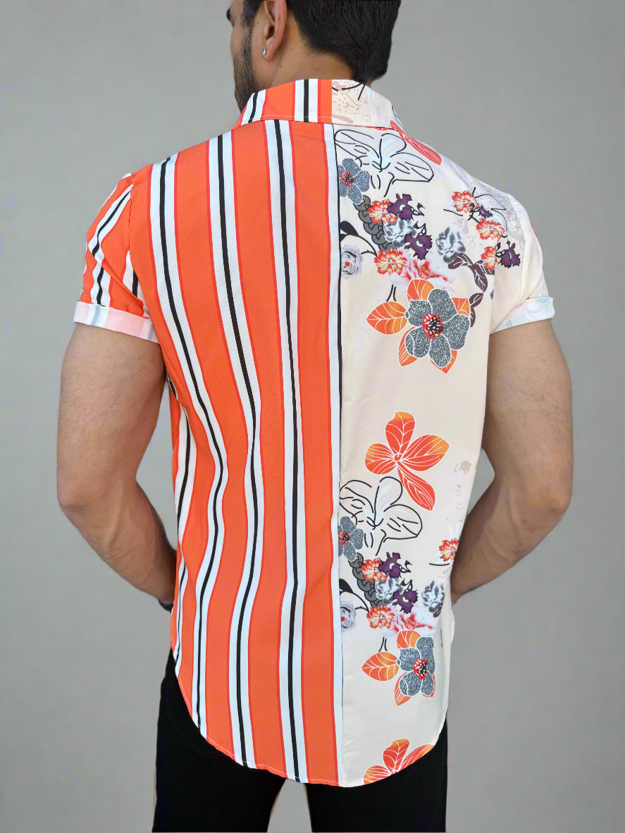 The Drip District Shirt in Sunset Saffron back