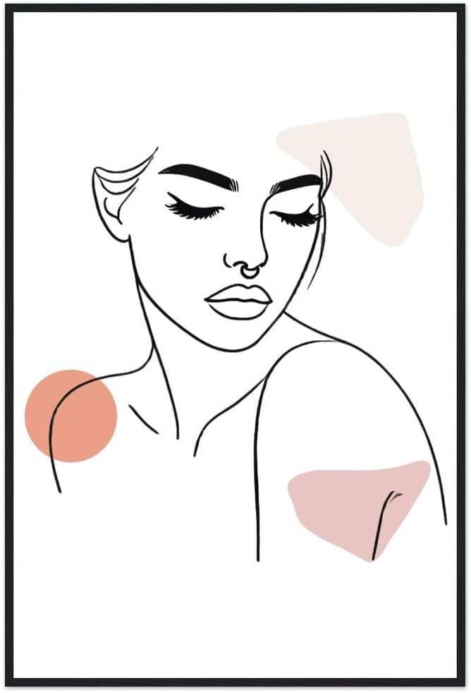The Chelsea in Neutrals - Minimalist Woman Line Artwork Print