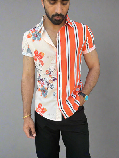 The Drip District Shirt in Sunset Saffron front full
