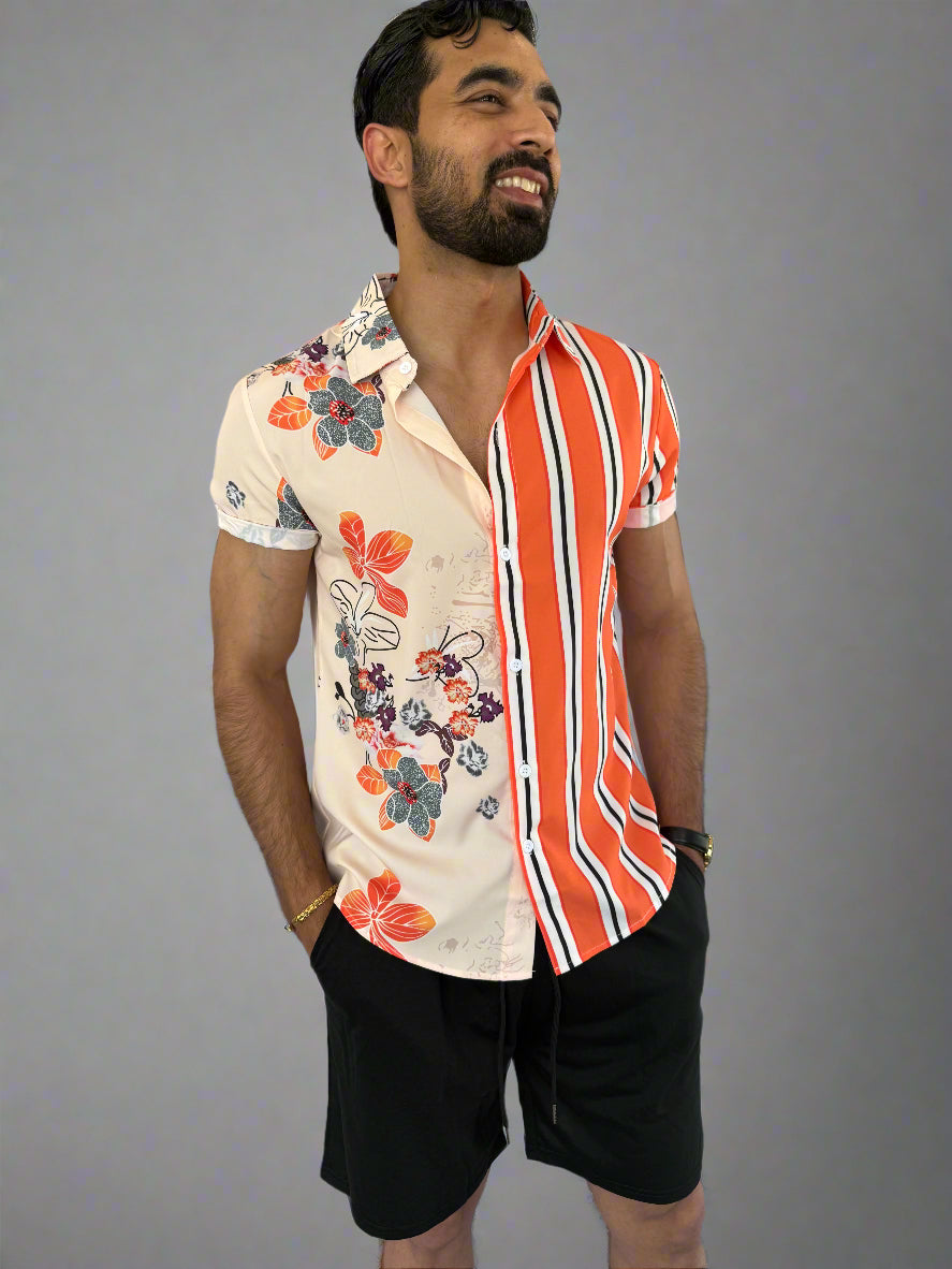 The Drip District Shirt in Sunset Saffron front full 2