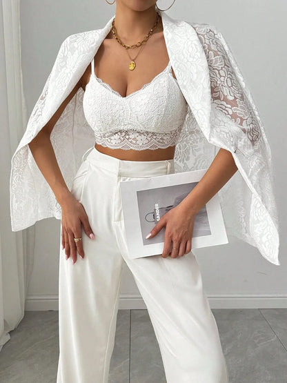 lace lapel sexy blazer