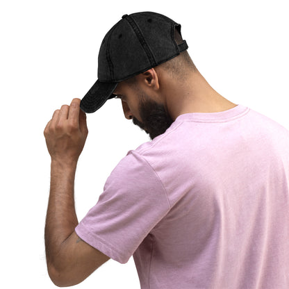 NY Vintage Cotton Twill Dad Hat in Black – High Quality Embroidered NYC Cap – Adjustable New York Dad Hat