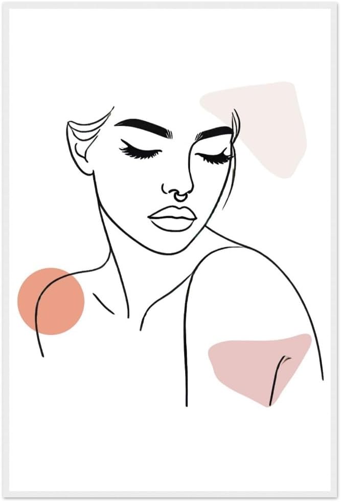 The Chelsea in Neutrals - Minimalist Woman Line Artwork Print