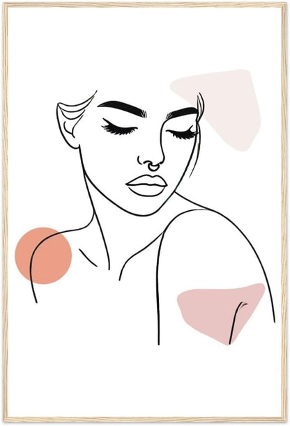 The Chelsea in Neutrals - Minimalist Woman Line Artwork Print
